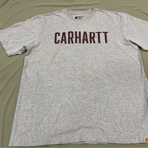 Carhartt Men's Crew Neck T-Shirt in dark red/maroon, size large.